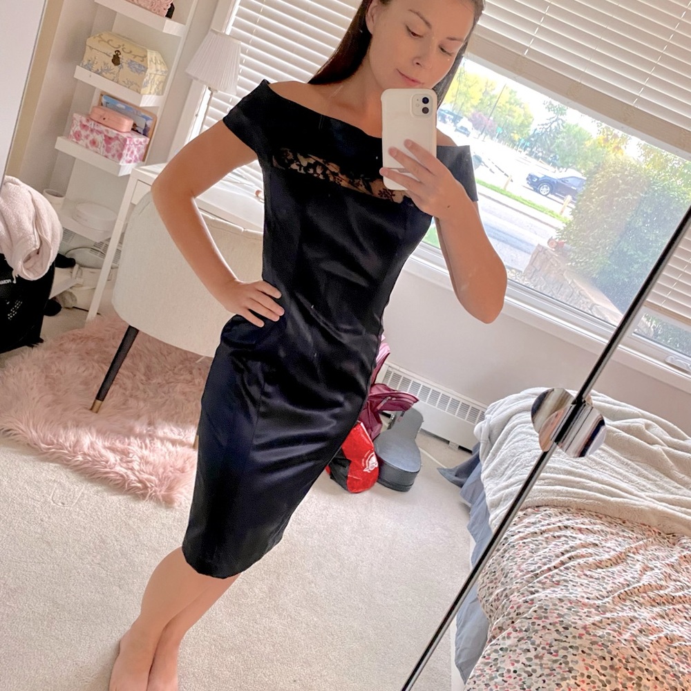 Satin Black Dress
